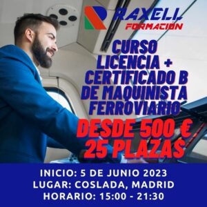 curso licencia + certificado b maquinista ferroviario